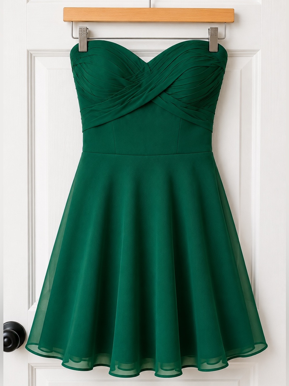 Watters & Watters Emerald Green Strapless Cocktail Dress Size 4